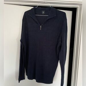 Men’s Navy Knit Quarter Zip, L